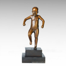 Kids Figure Statue Angry Boy Child Bronze Sculpture TPE-747